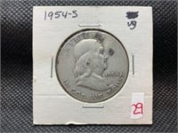 1954 S Franklin half dollar