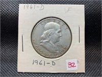 1961 D Franklin half dollar