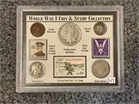 World War I coin and stamp collection set