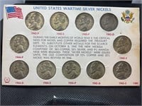 Wartime silver nickel set