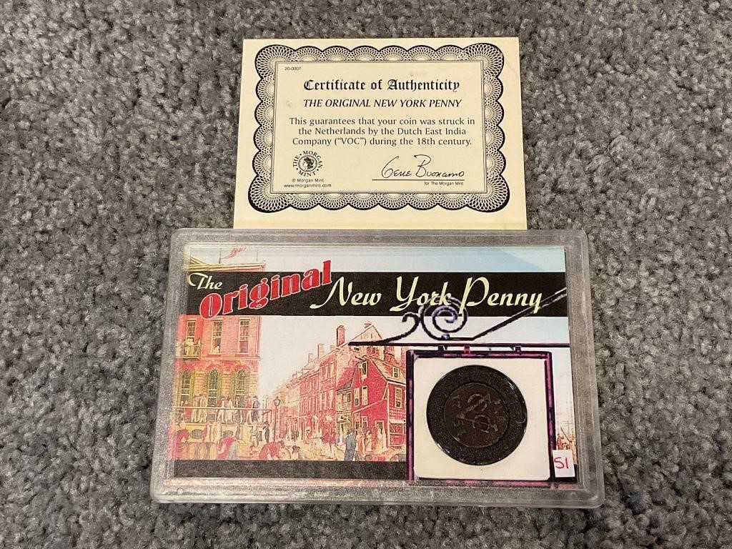 The original New York penny 1754