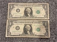 Lot of two 1963B, Joseph bar, one dollar federal