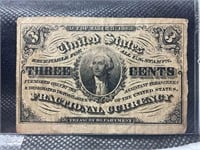 1863 three cent fractional currency note