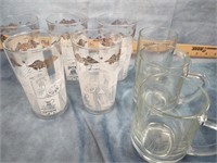 Vintage Glasses & Boc Attix Glass Mugs