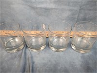 (4) Etched Telephone History Highball Glasses