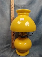 15" Yellow Molded Glass Oil Lamp