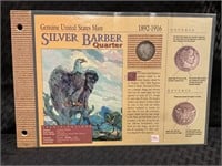 1909D Silver barber Quarter with United States