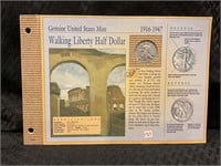 1943 walking liberty half dollar on United States