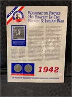 1942 silver quarter and stamp set - Washington