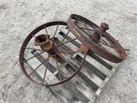 2- 32" Wagon Wheels w/ Axles