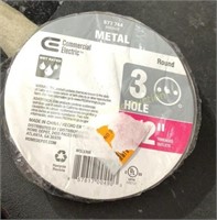 CE 3-Hole Round Metallic Weatherproof Cover