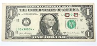 US$1 FRN Fancy SN !!,Rare Star Note.FN530