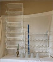 (2) White Wire Shelving Organizers,  (4) Ceiling