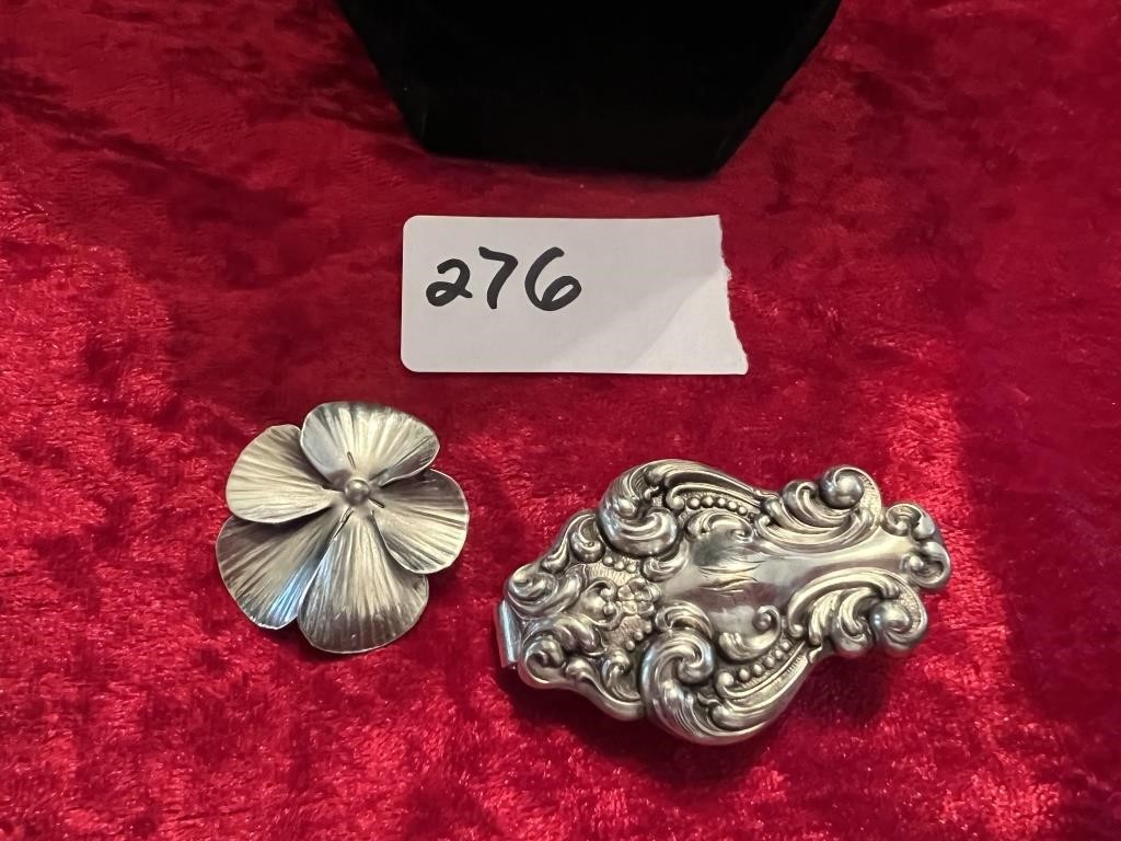 STERLING SILVER PIN & GERMAN CHATALENE CLIP