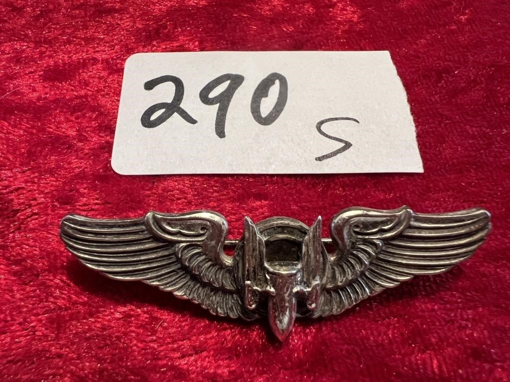 STERLING SILVER MILITARY BADGE