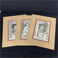 Set of 3 1st c. Engravings