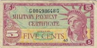USA MPC's 5 cents 1959 Block 63- USMPC 90