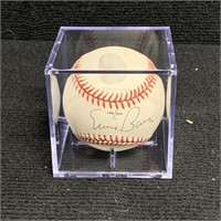 Ernie Banks Signed w/ Thumb print Baseball