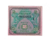 WWII 1944 France 2 Francs Replacement Note.RF2