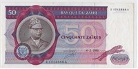 Zaire,50 Zaïres,4.2.1980.Lucky SN.Est $65.Za1a