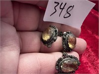 VICTORIAN EARRING AND RING SET