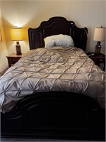 LG QUEEN BED W/MATTRESSES AS IS