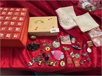 MISC JEWELERY BOXES AND PINS