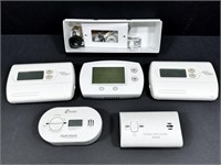Assorted Thermostats & Carbon Monoxide Alarms