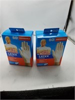 2 mr.clean latex gloves boxes