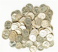 Coin Bag of 100 Washington Silver Quarters-VF-BU
