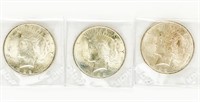Coin (3) 1923-P Peace Dollars-Gem Unc.