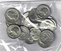 $5 Face Value 90% Silver Washington Quarters