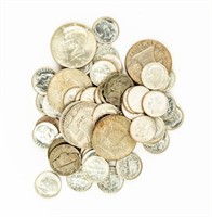 Coin 62 Silver Coins-Half Dime-Half Dollars-G-BU