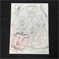 Dave Aikins & Tom Kenny Signed Color Sketch