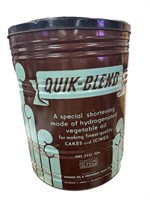 Vintage Quik--Blend Tin Can -Held 110 lbs
