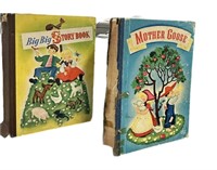 (2) 1940s Books Big Big Story Book & Mother Goode