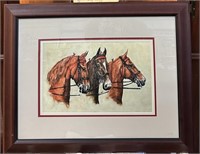 22 x 28 “ Framed Triple Horse Print