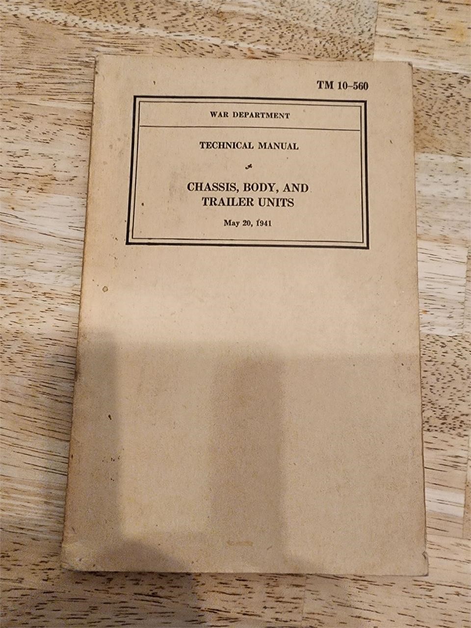 War Department Technical Manual TM 10-560