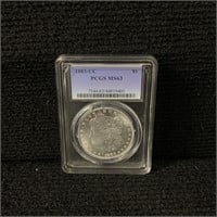 1883-CC US $1 Coin Morgan Silver MS63