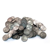 (50) Walking Liberty Half Dollars -90% Silver