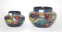 Graduated pair Gouda high glaze ceramic bowls