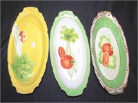 Three Noritake vegetable trays