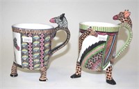 Two South Africa Ardmore ceramic mugs