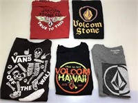 Vans & Volcom T’s. Previously Owned Condition.