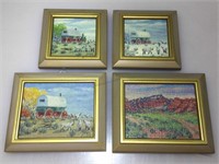 MD Dolph Signed Miniature Oil Paintings On Board