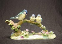 Crown Staffordshire birds on a branch figurine