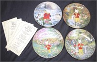 Four limited edition Rupert Bear plates