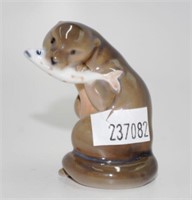 Royal Copenhagen otter with fish figurine