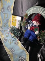 Christmas Peace Tapestry, Wreath, & Mini Lights