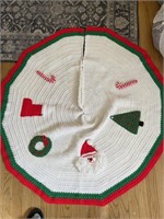 VTG Hand Crocheted Christmas Tree Skirt